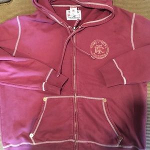 Vintage zip up, true religion, washed up red